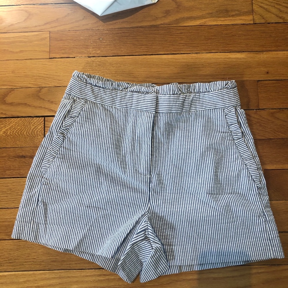 J Crew High Waisted Pin Stripe Shorts